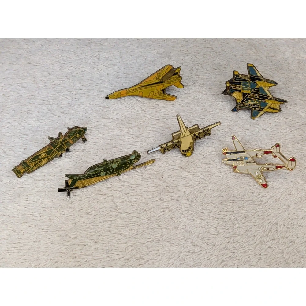 Vintage Military Aircraft Pin Lot 6 Total Army Marines Navy Air Force‎ Rare